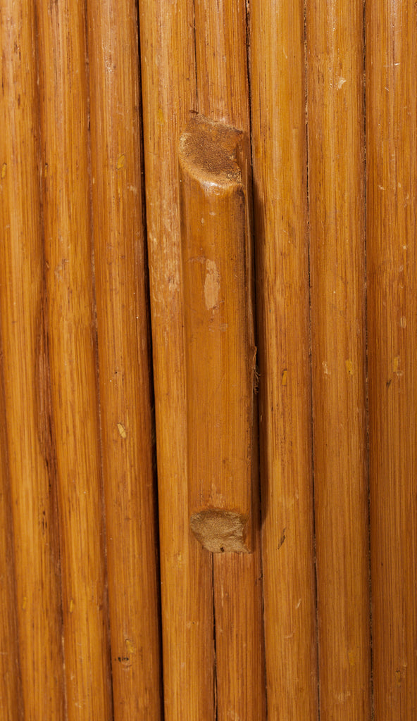 Bamboo Rattan Sideboard Credenza with Demilune Ends