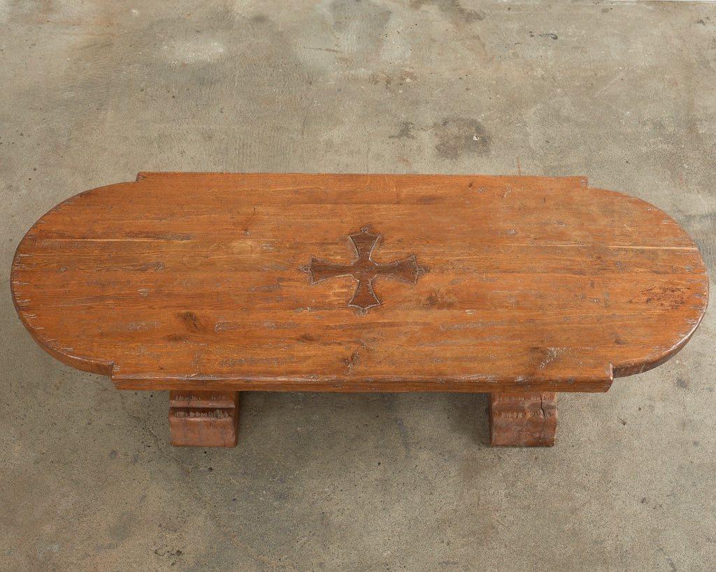 Grand Country French Oak Farmhouse Dining Table Demilune Ends