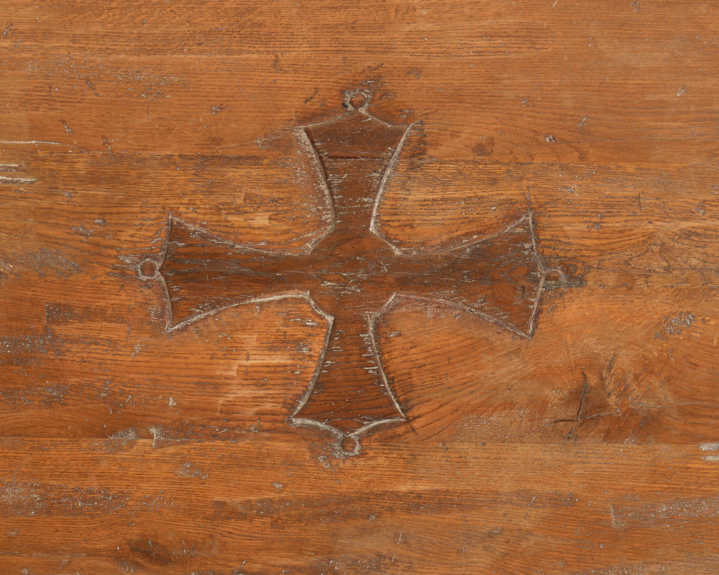 Grand Country French Oak Farmhouse Dining Table Demilune Ends