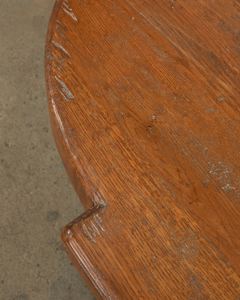 Grand Country French Oak Farmhouse Dining Table Demilune Ends