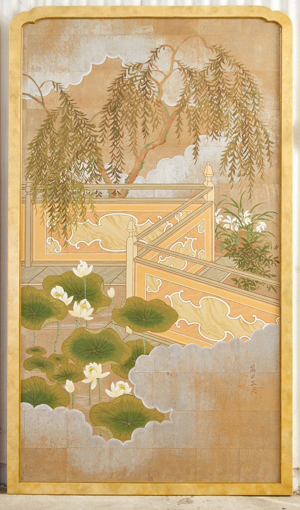 Set of Three Robert Crowder Chinoiserie Landscape Panels