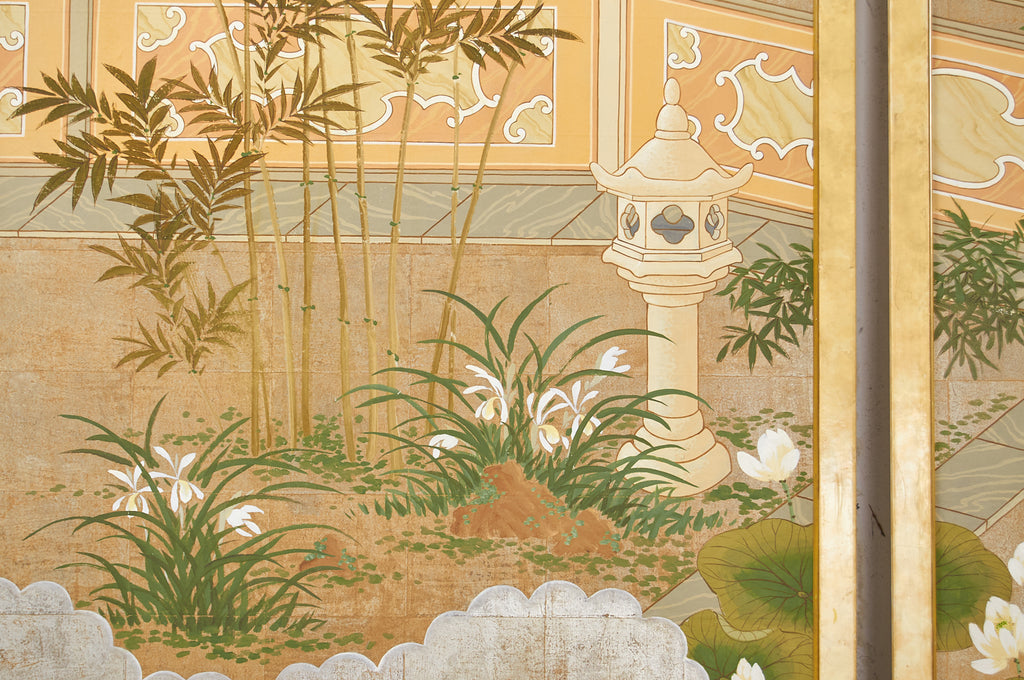 Set of Three Robert Crowder Chinoiserie Landscape Panels