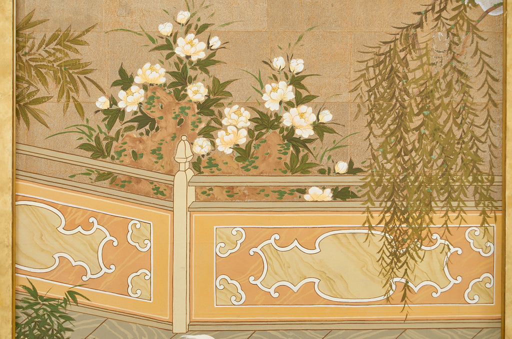 Set of Three Robert Crowder Chinoiserie Landscape Panels