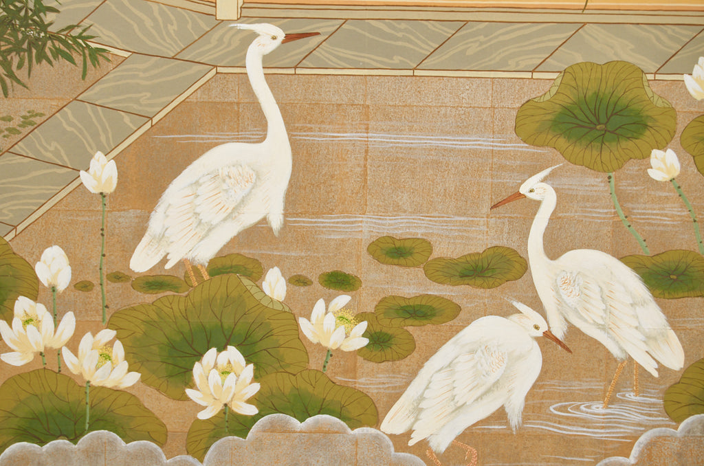 Set of Three Robert Crowder Chinoiserie Landscape Panels