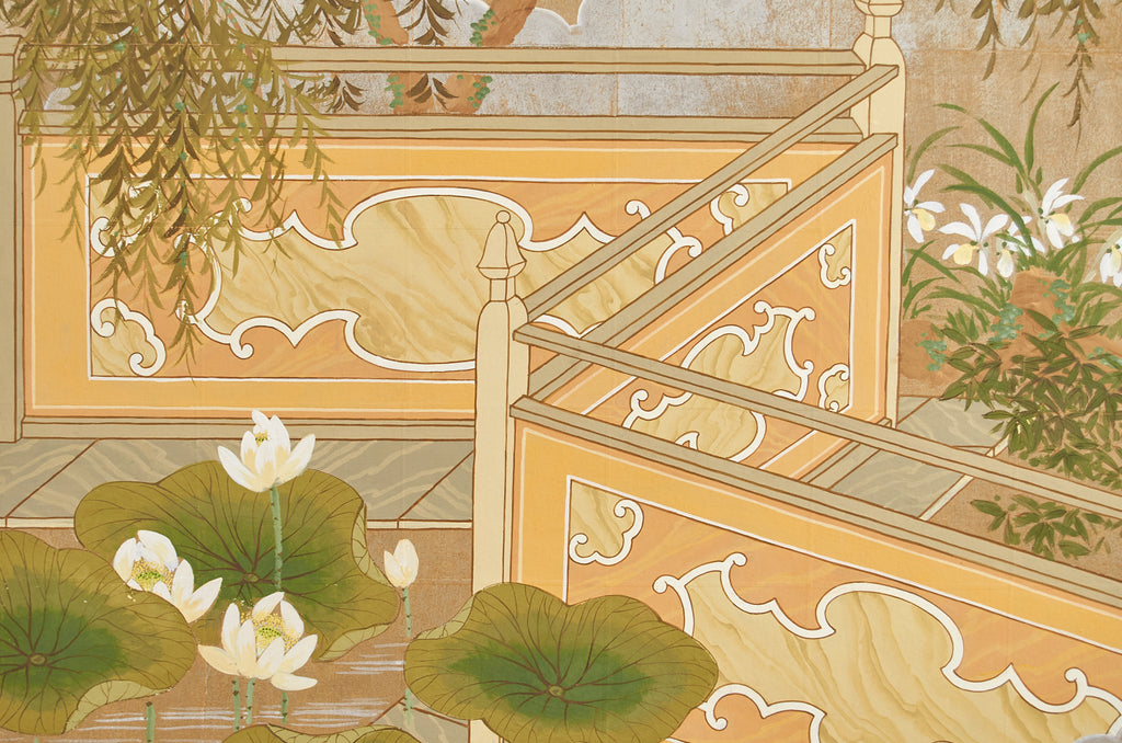 Set of Three Robert Crowder Chinoiserie Landscape Panels