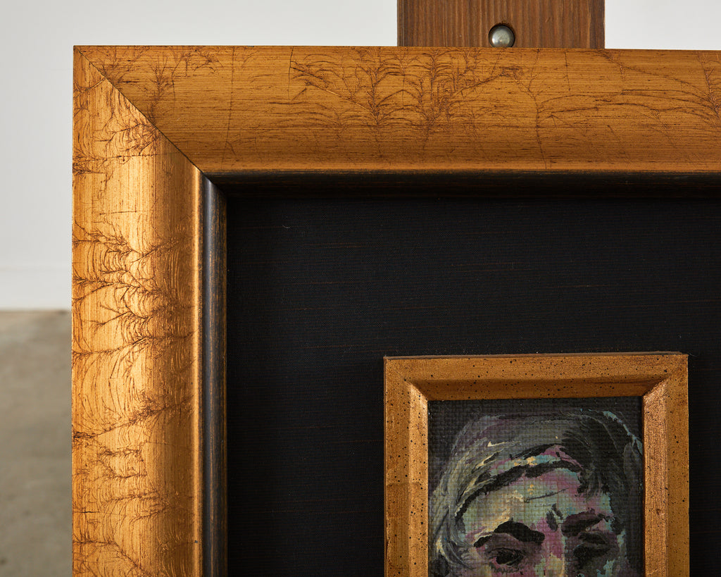 Pascal Cucaro Midcentury Painting of a Bearded Man