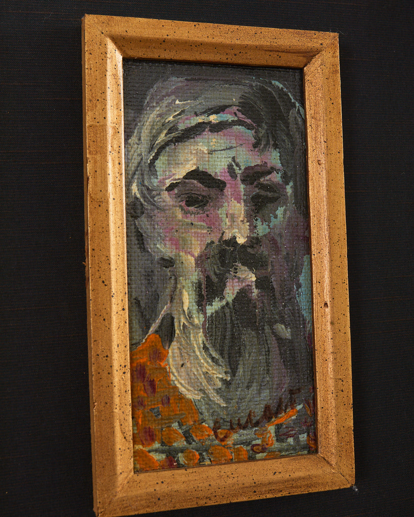 Pascal Cucaro Midcentury Painting of a Bearded Man