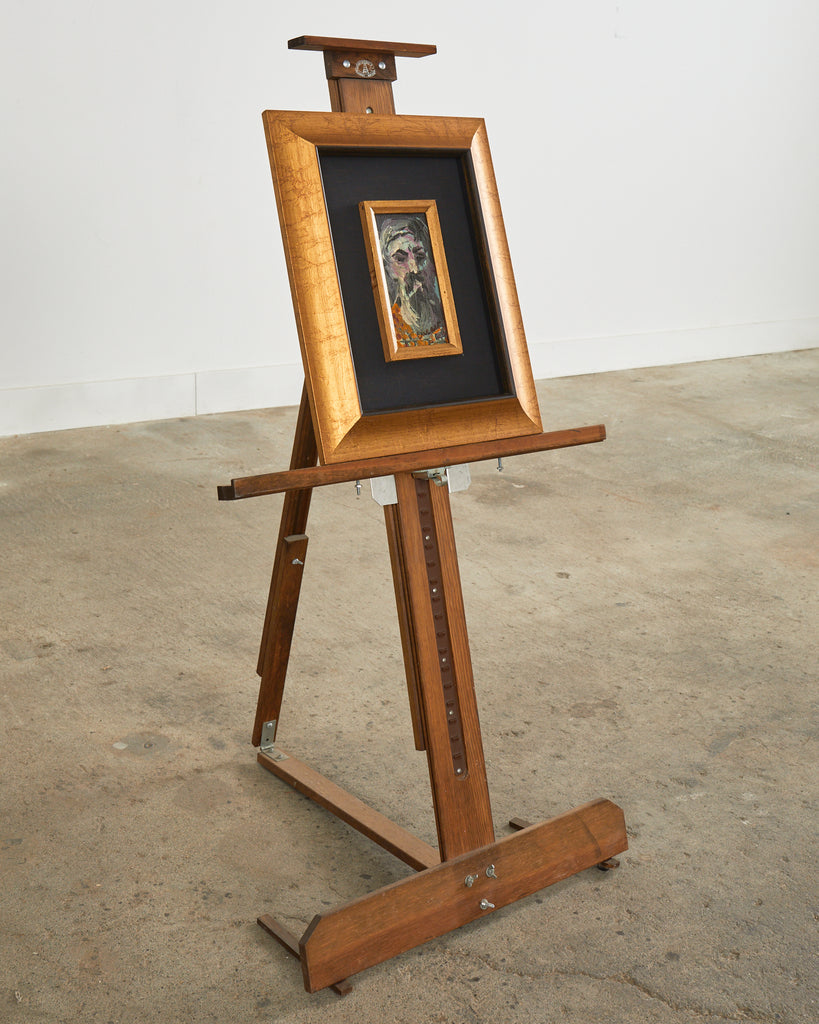 Pascal Cucaro Midcentury Painting of a Bearded Man