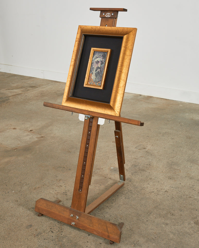 Pascal Cucaro Midcentury Painting of a Bearded Man