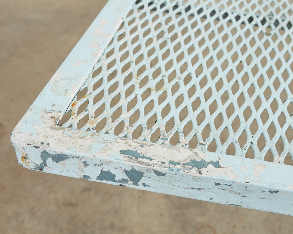 Neoclassical Style Iron Curule Leg Garden Dining Table