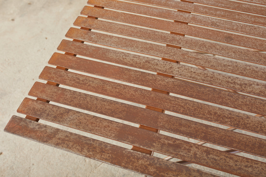 French Neoclassical Style Iron Curule Leg Garden Dining Table