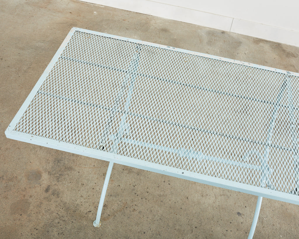 Neoclassical Style Iron Curule Leg Garden Dining Table