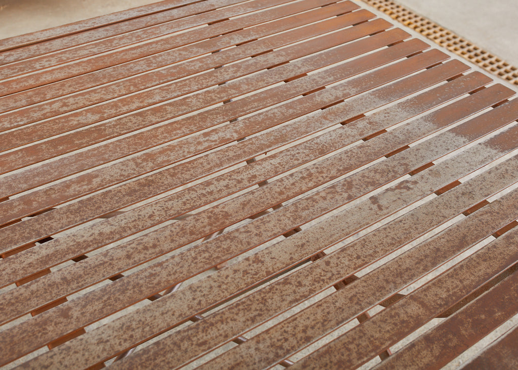 French Neoclassical Style Iron Curule Leg Garden Dining Table