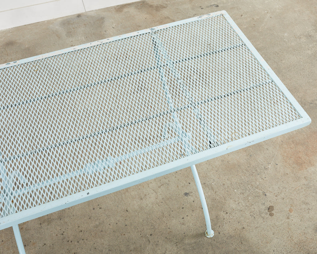 Neoclassical Style Iron Curule Leg Garden Dining Table