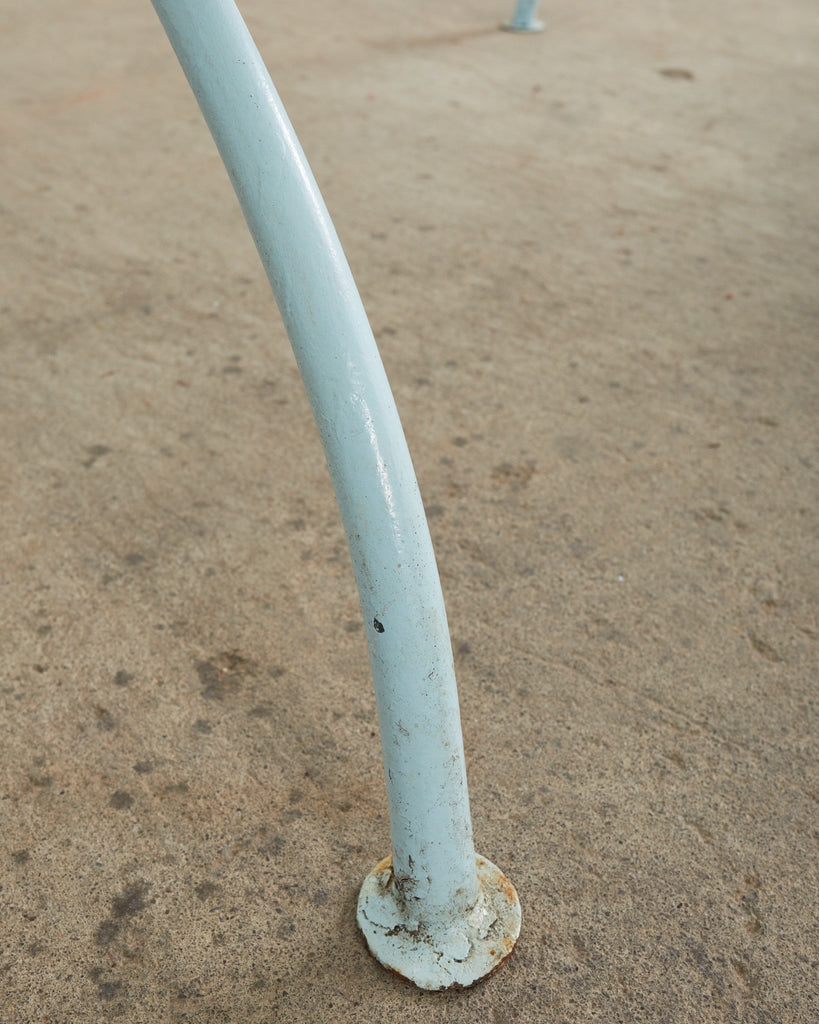 Neoclassical Style Iron Curule Leg Garden Dining Table