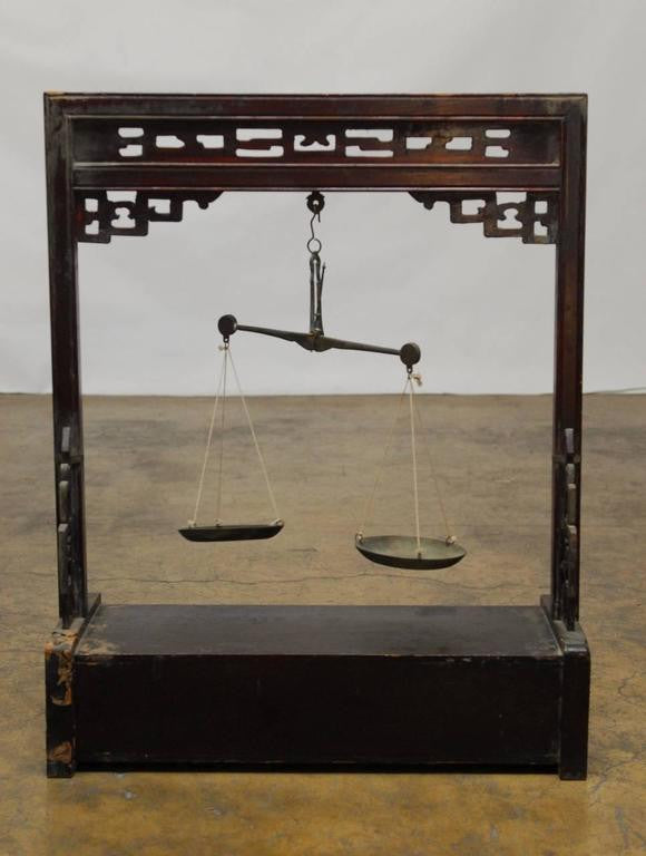 19th Century Chinese Apothecary Balance Scale Stand