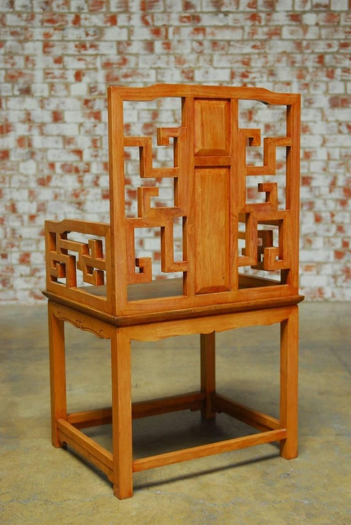 Pair of Chinese Ming Style Armchairs with Dali Marble Inset