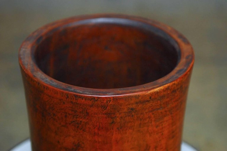 19th Century Monumental Chinese Carved Rosewood Brush Pot