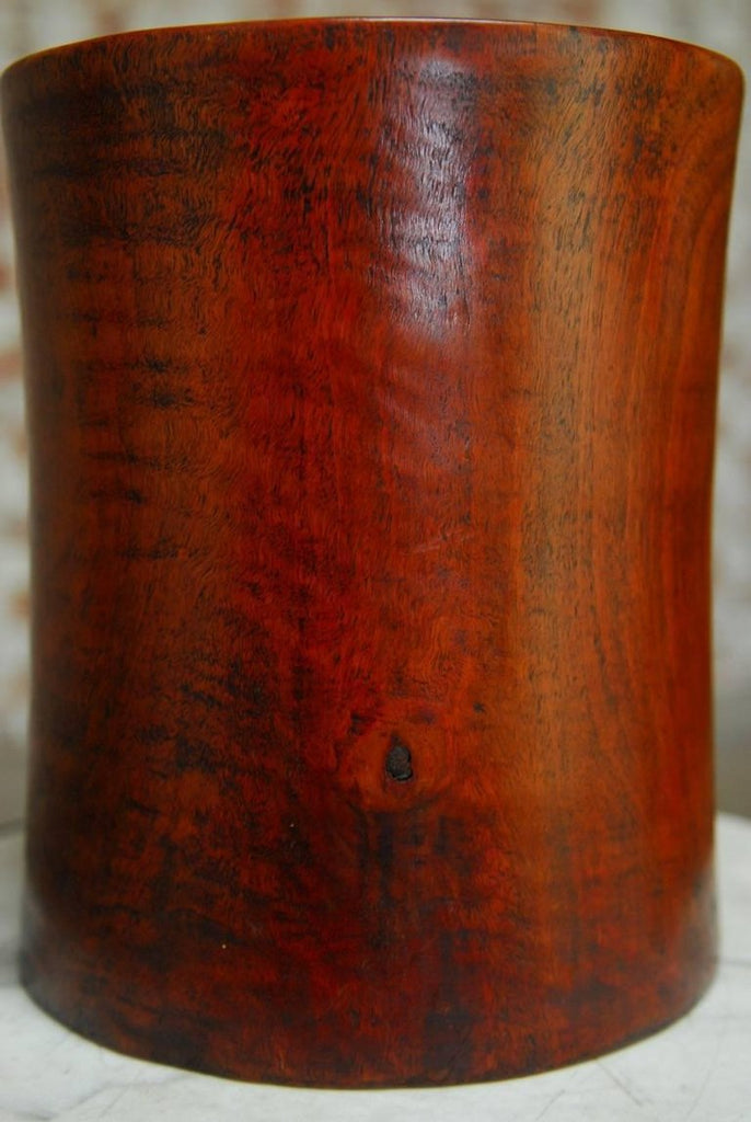 19th Century Monumental Chinese Carved Rosewood Brush Pot