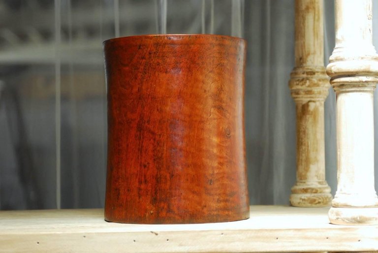 19th Century Monumental Chinese Carved Rosewood Brush Pot