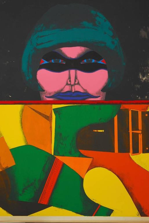1971 "Masked Woman" Print by Richard Lindner