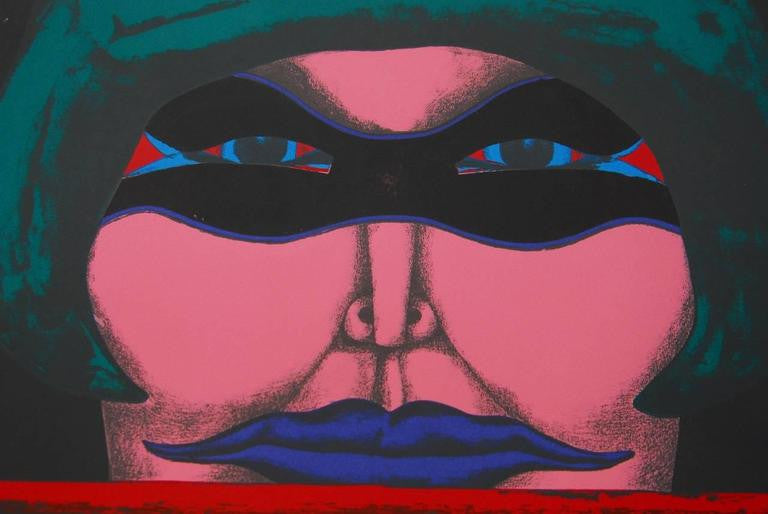 1971 "Masked Woman" Print by Richard Lindner
