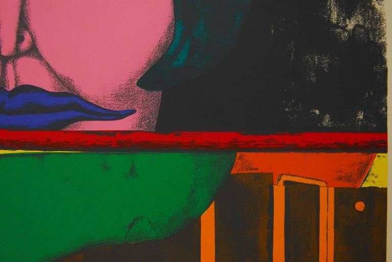 1971 "Masked Woman" Print by Richard Lindner