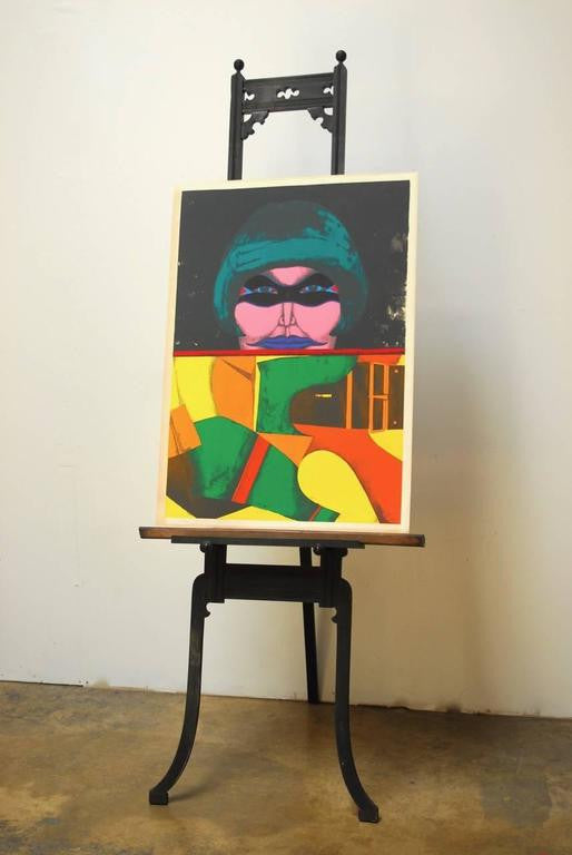 1971 "Masked Woman" Print by Richard Lindner