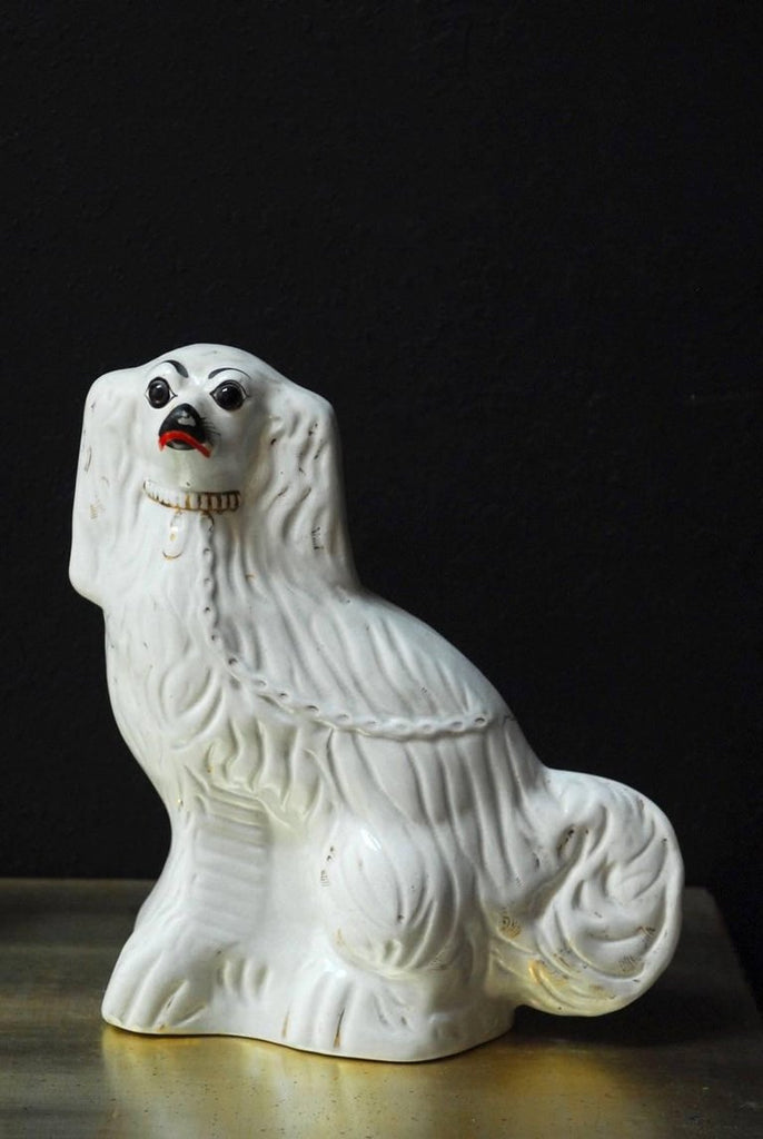 Pair of English Staffordshire Glazed Ceramic Spaniels