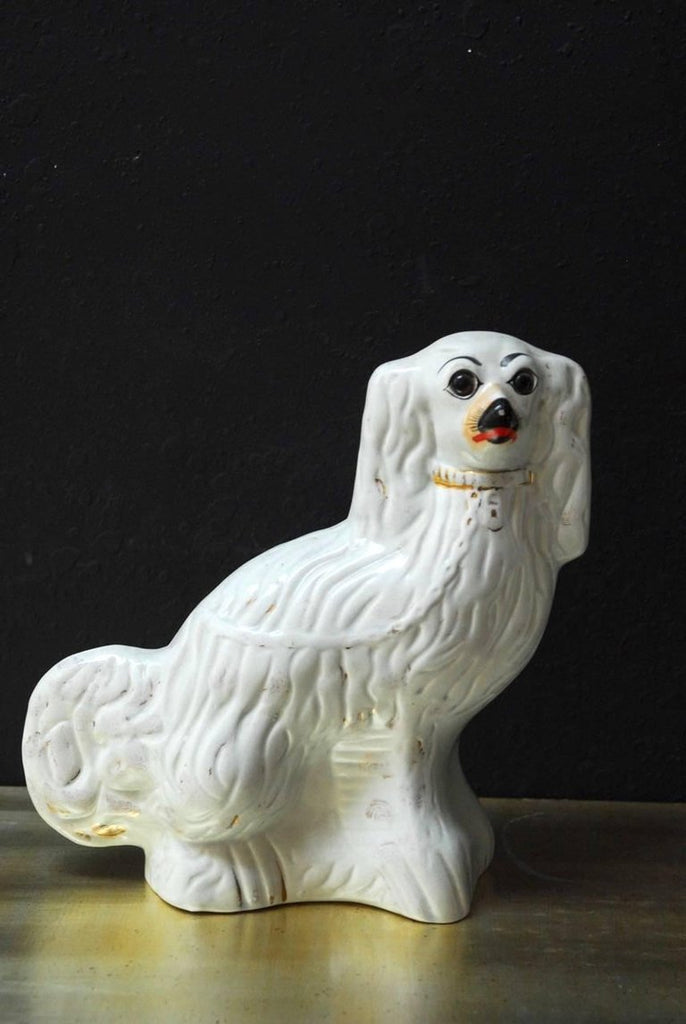 Pair of English Staffordshire Glazed Ceramic Spaniels
