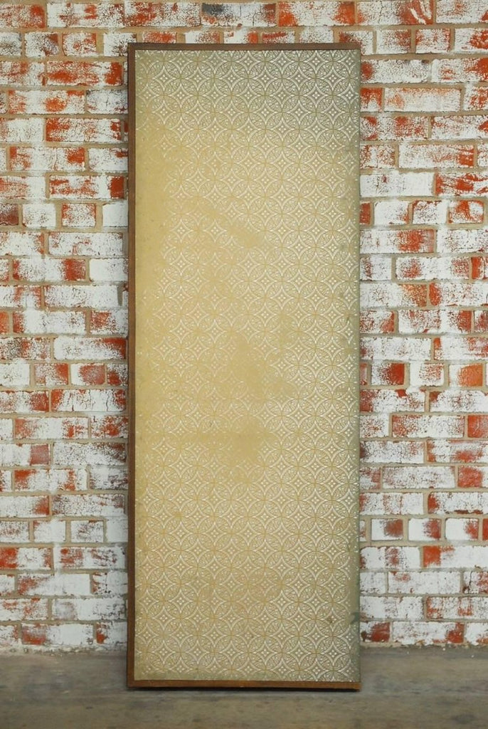 Japanese Six Panel Silver Leaf Screen with Chinese Brush Calligraphy