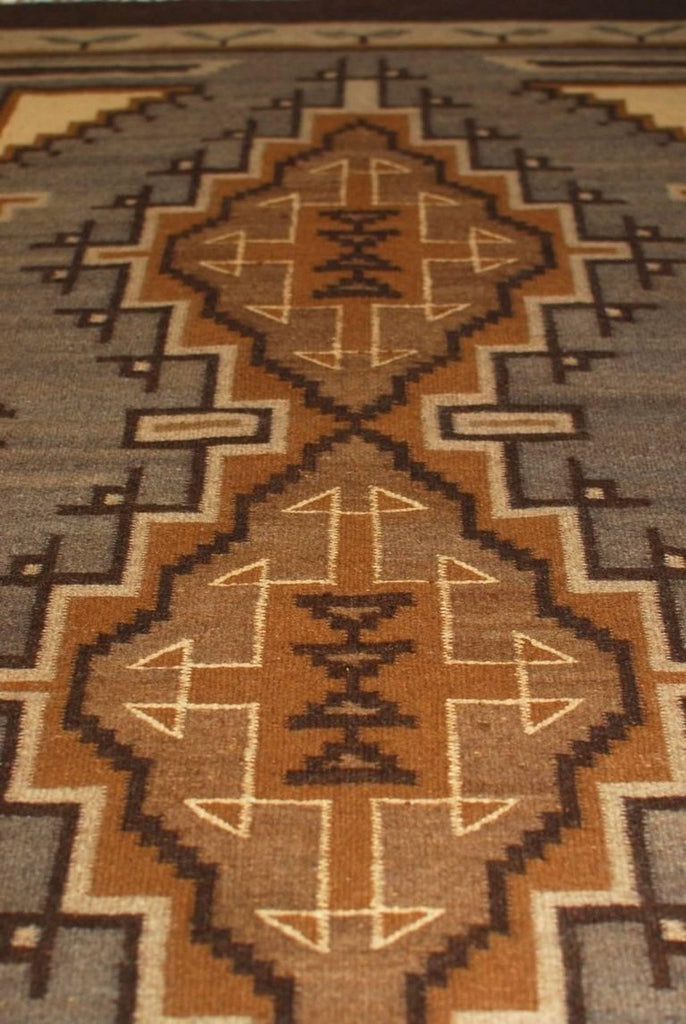 Vintage Navajo Geometric Flatweave Carpet