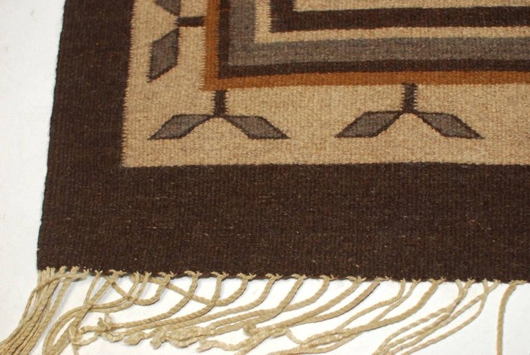 Vintage Navajo Geometric Flatweave Carpet
