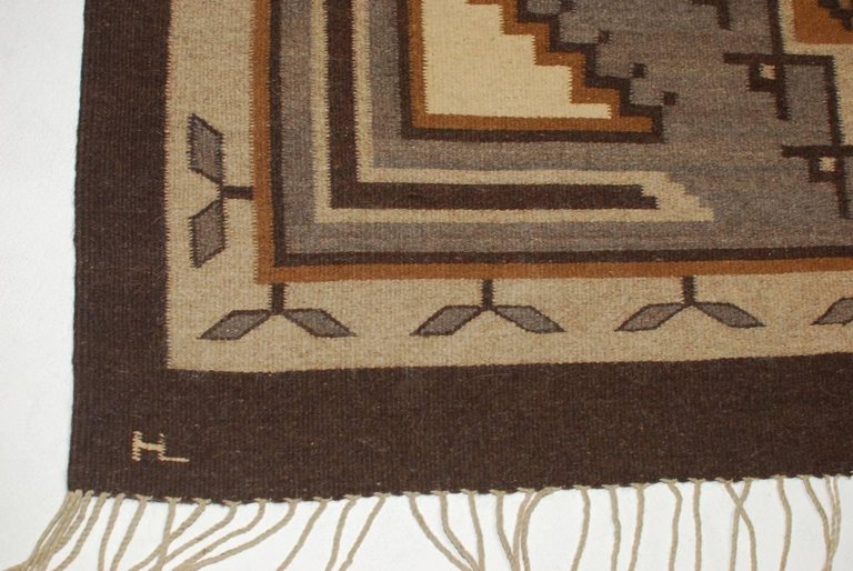 Vintage Navajo Geometric Flatweave Carpet