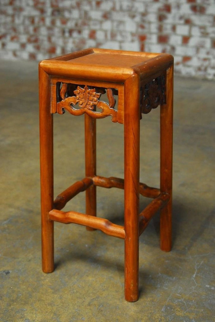 Set of Three Chinese Lotus Blossom Stacked Nesting Tables