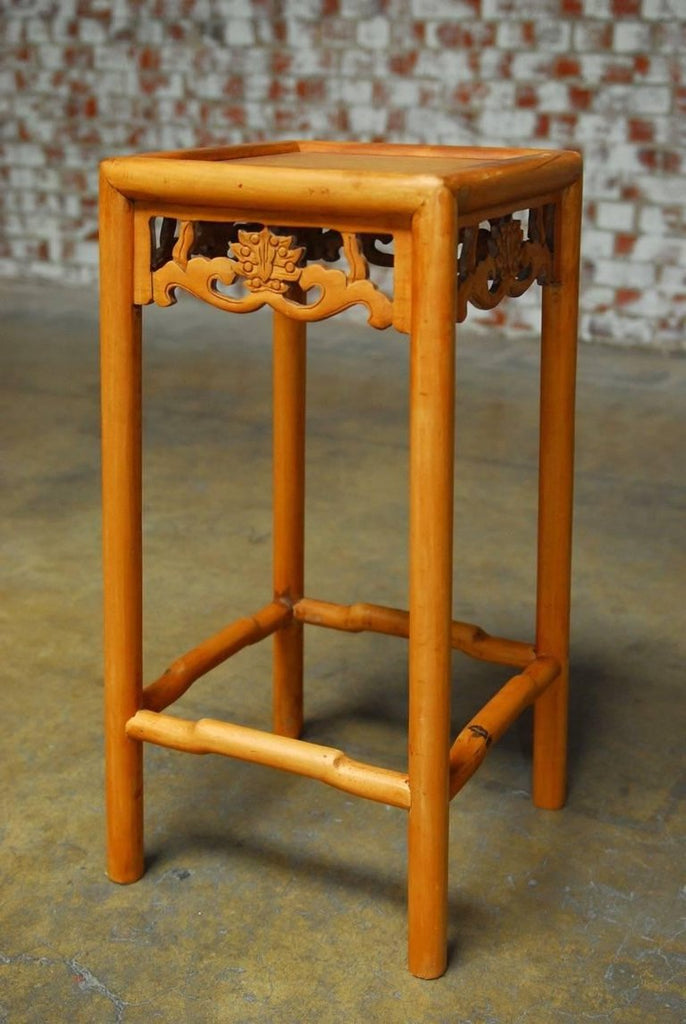 Set of Three Chinese Lotus Blossom Stacked Nesting Tables