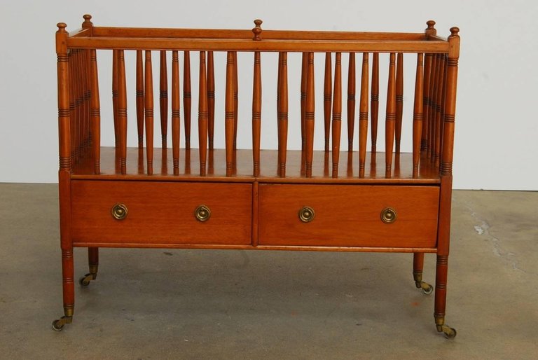 19th Century English Regency Style Mahogany Canterbury