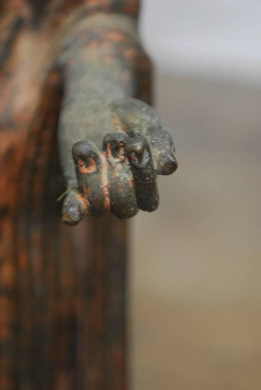 Cast Iron Standing Buddha on Stand