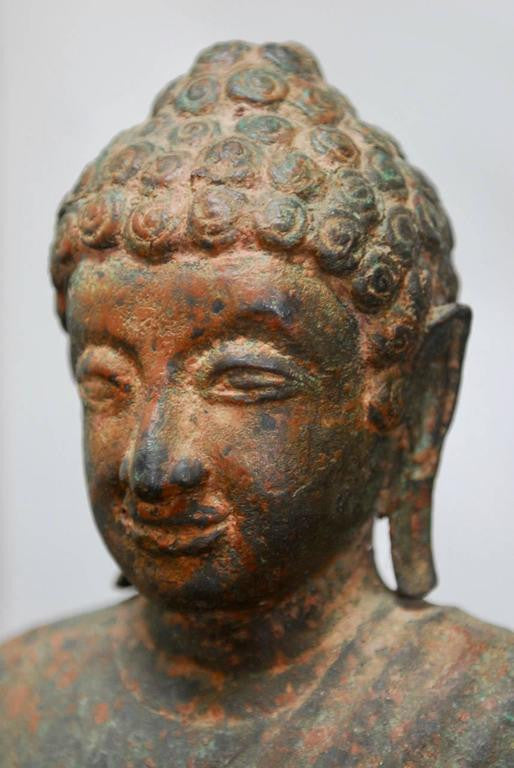 Cast Iron Standing Buddha on Stand