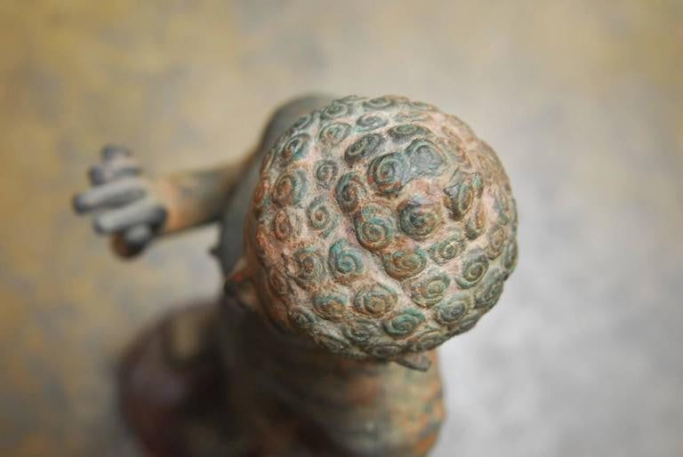 Cast Iron Standing Buddha on Stand