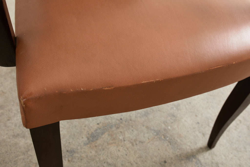 Pair of Dakota Jackson PFM Royale Leather Dining Armchairs