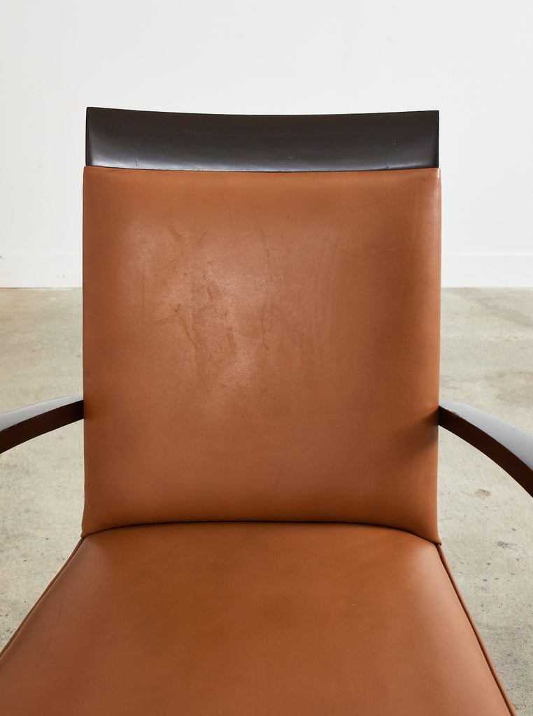 Pair of Dakota Jackson PFM Royale Leather Dining Armchairs