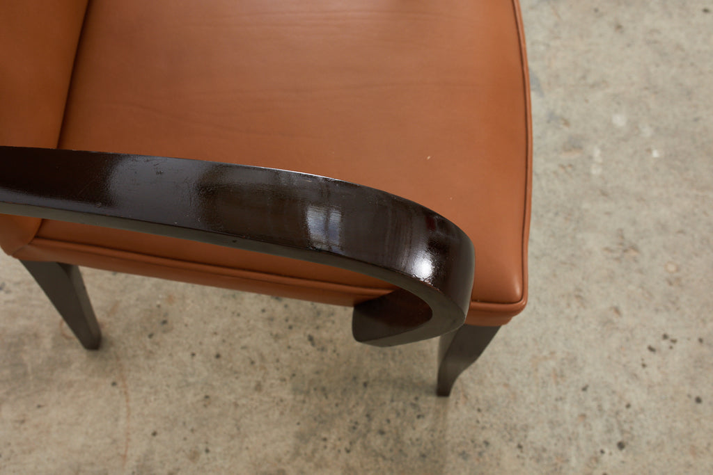 Pair of Dakota Jackson PFM Royale Leather Dining Armchairs