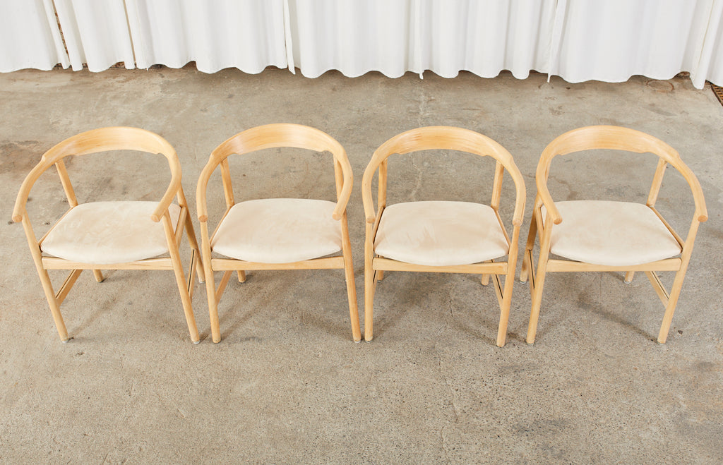 Set of Four Midcentury Danish Style Birch Armchairs