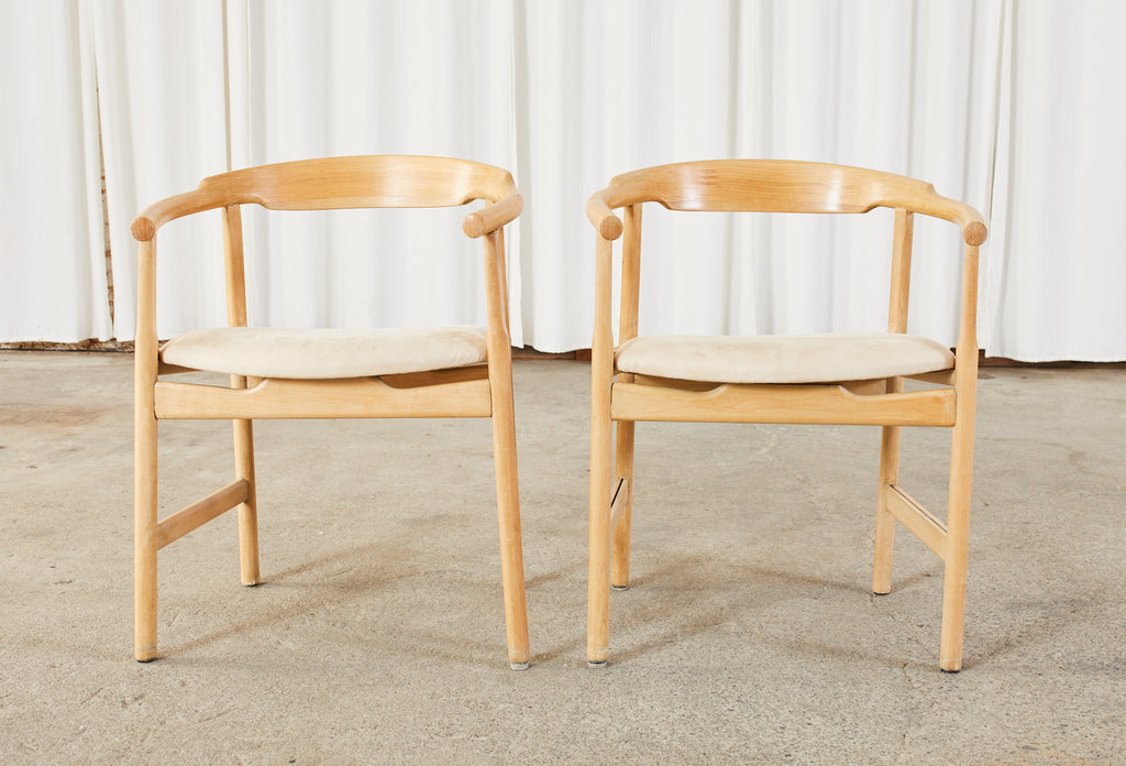 Set of Four Midcentury Danish Style Birch Armchairs