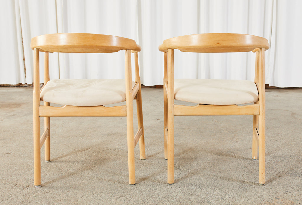 Set of Four Midcentury Danish Style Birch Armchairs