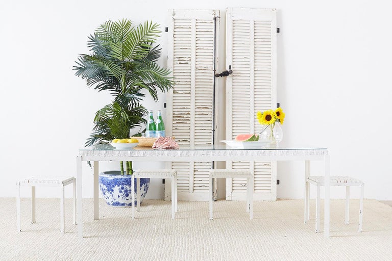 Danny Ho Fong California Modern Woven Cane Dining Table