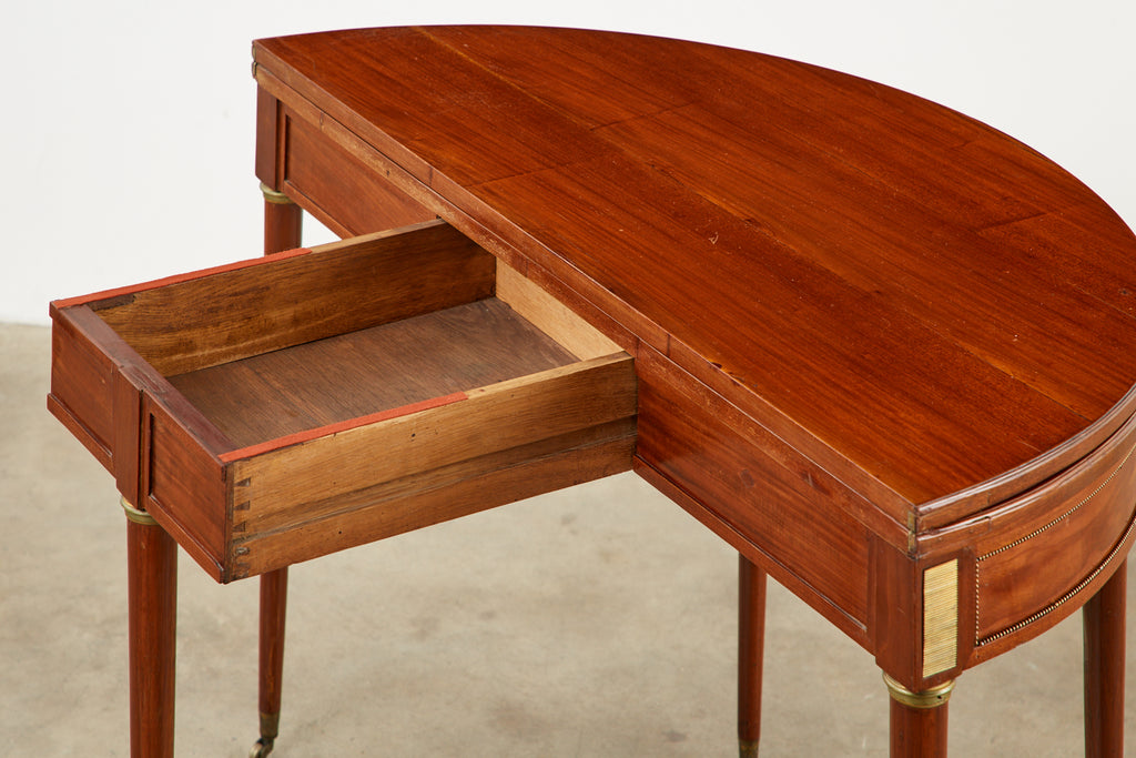 19th Century French Louis XVI Style Demilune Flip-Top Game Table