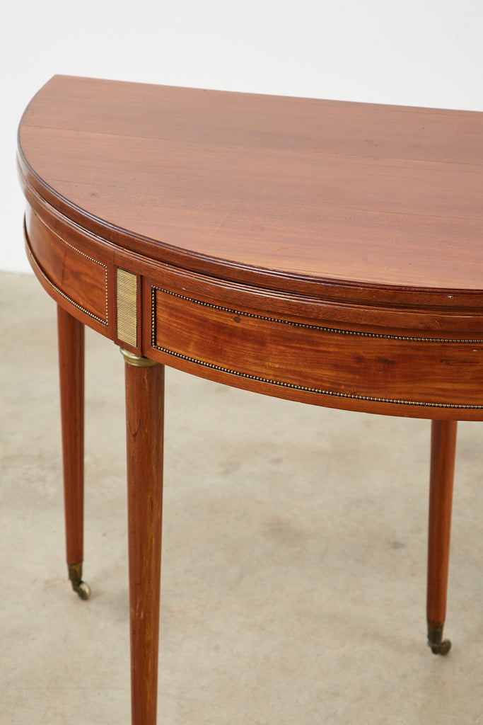 19th Century French Louis XVI Style Demilune Flip-Top Game Table