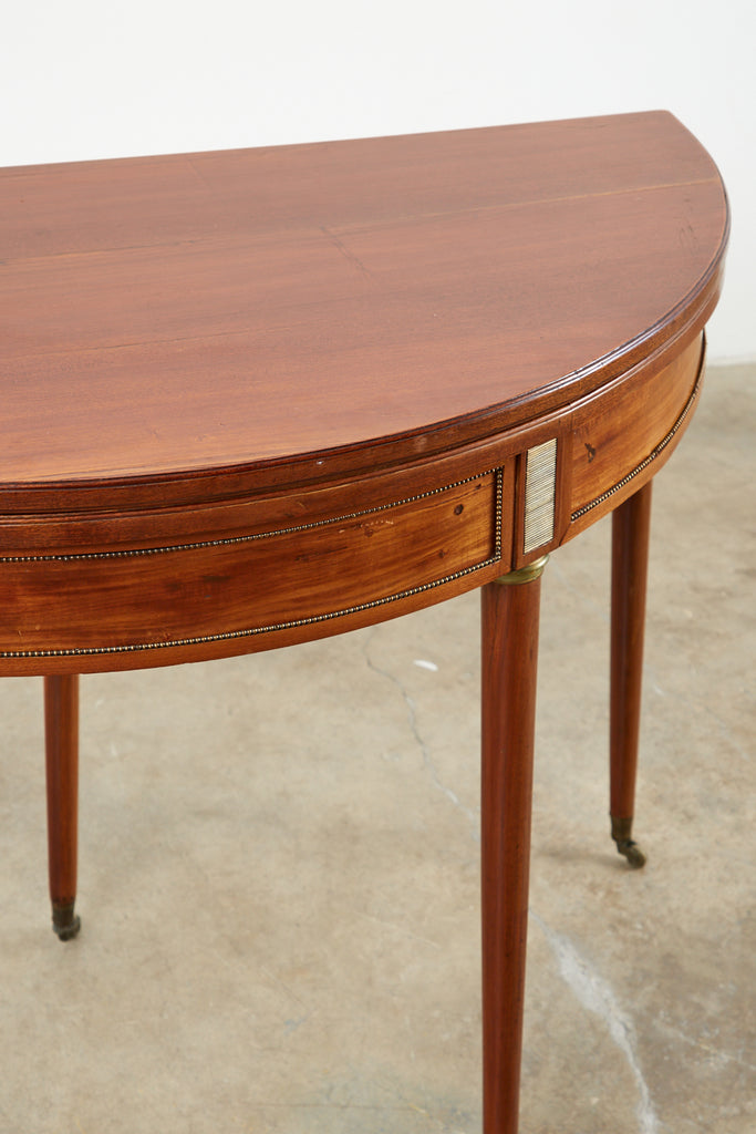 19th Century French Louis XVI Style Demilune Flip-Top Game Table